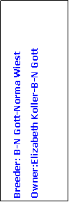 Text Box: Breeder: B-N Gott-Norma Wiest 
Owner:Elizabeth Koller-B-N Gott